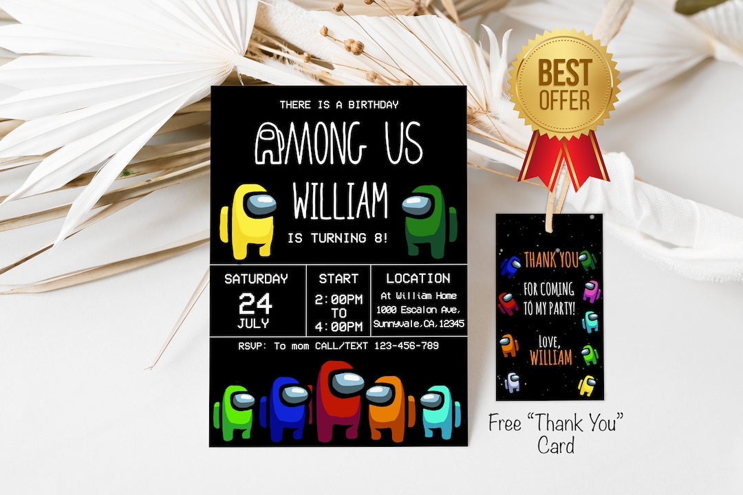 Among Us Invitation Template Among Us Evite Among Us Birthday Gamer Among Us Invitation Template Among Us Evite Among Us Birthday Gamer