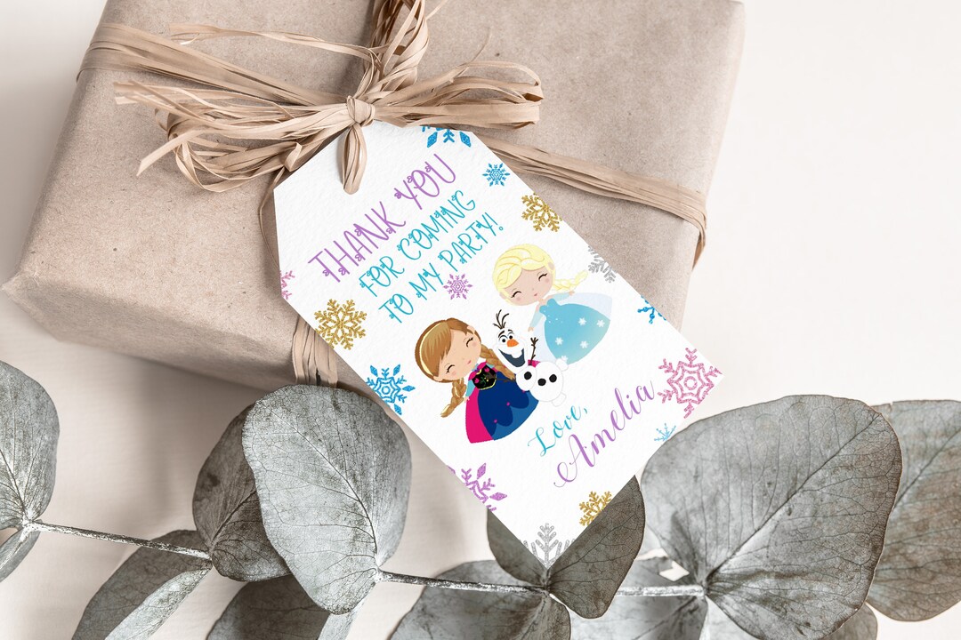 Frozen Thank You Tag Frozen Birthday Party Frozen Thank You Gifts ...