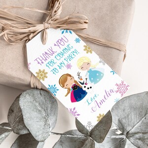 Frozen Thank You Tag Frozen Birthday Party Frozen Thank You Gifts ...
