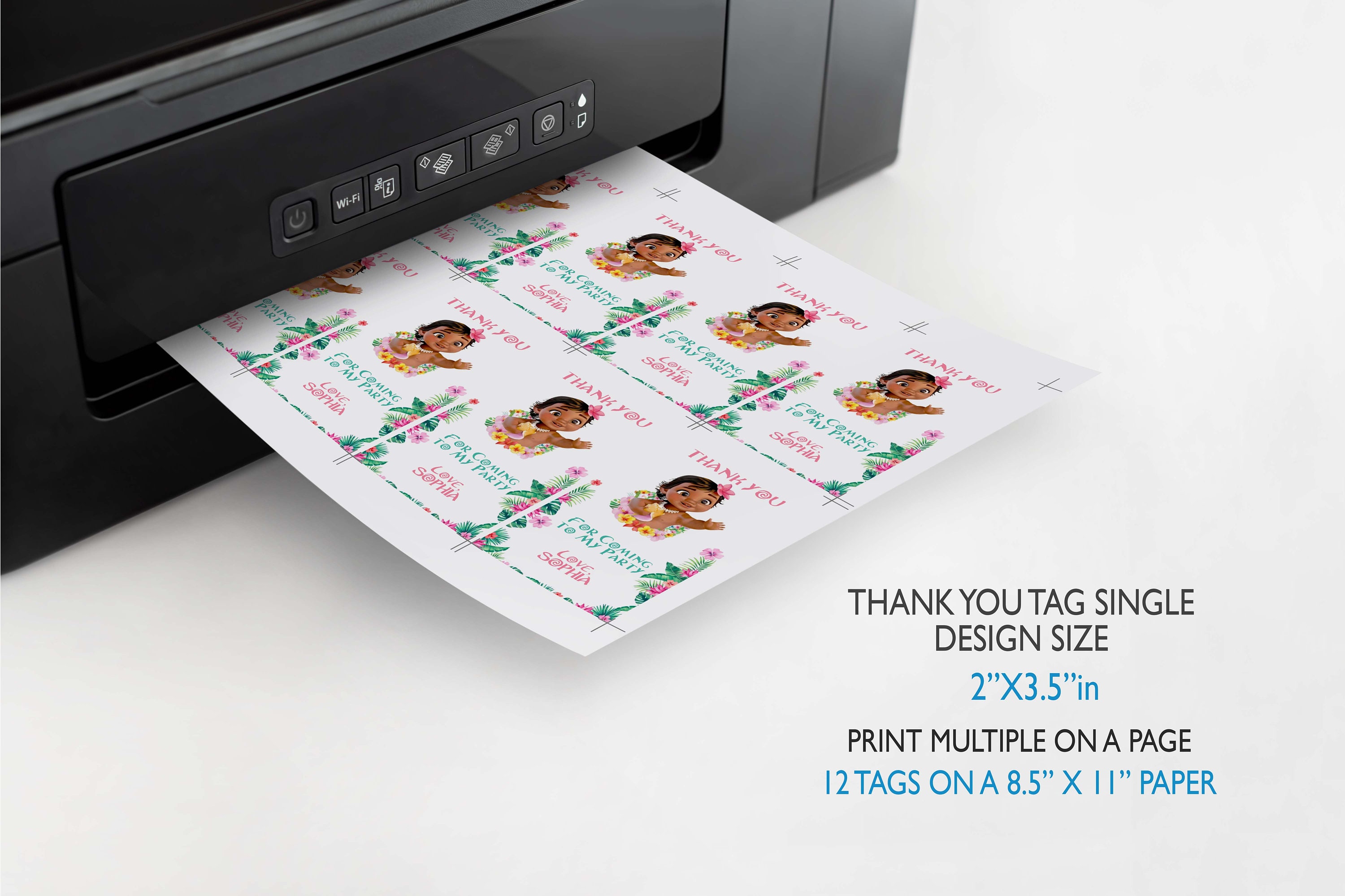 Printable Baby Moana Thank You Tags Moana Favor Tags Moana - Etsy