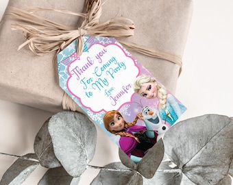 Frozen Thank you tag | Frozen Birthday Party | Frozen Thank you gifts Template Printable | Frozen Labels Editable | Instant Download