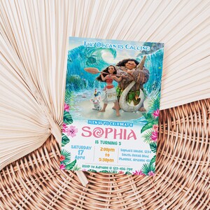 Moana Birthday Invitation Free Thank You Tag, Invite Printable ...
