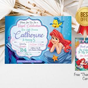 Little Mermaid Invitation, Little Mermaid Birthday Party, Princess Ariel, Disney, Under the Sea, Personalized, Printable, Digital File