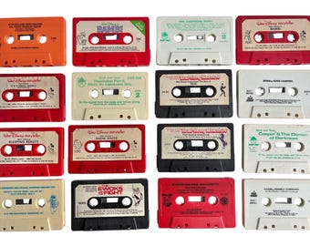 Vintage 80s Children’s Cassette Tapes Lot Of 16 Disney Ewok Tron Casper