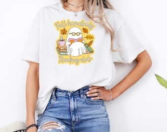Fall Homebody Reading Club White T-Shirt with Premium DTF Transfer | Custom Graphic Tee | Unisex Comfort Fit
