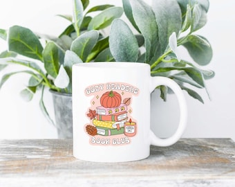 Cozy Readers Book Club Mug | 11oz Ceramic Coffee Cup (Dishwasher Safe)