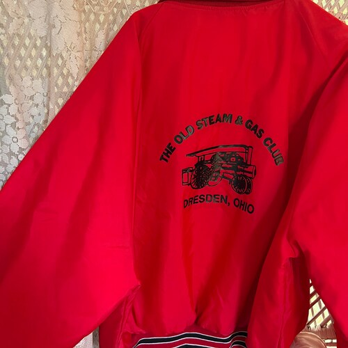 Mens Vintage Club Jacket, Red - ‘ The Ohio Steam and order Gas Club’ 1950s - 1960s size large