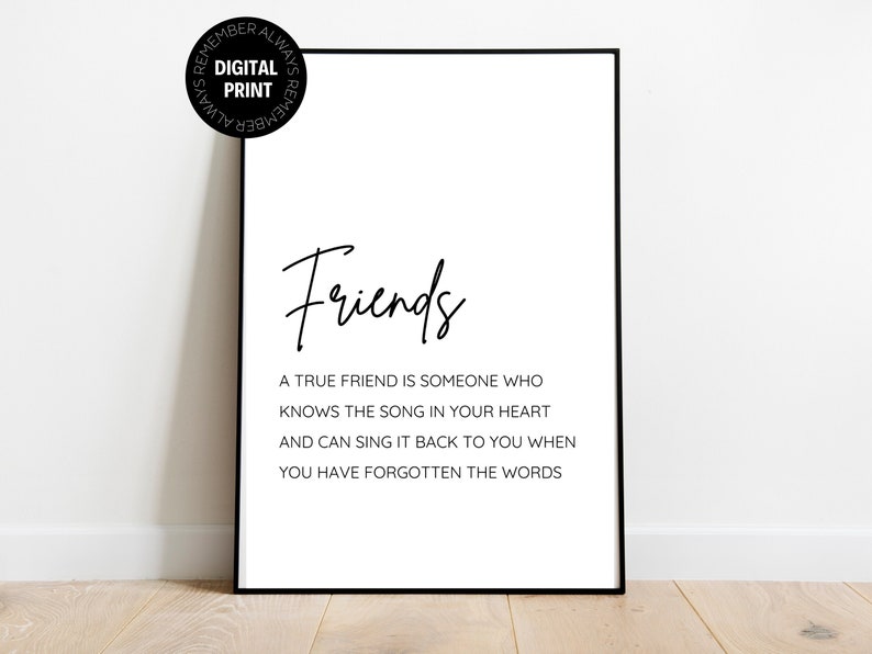 Friends | Digital Download Print | Printable Wall Art | Quote Gift ...