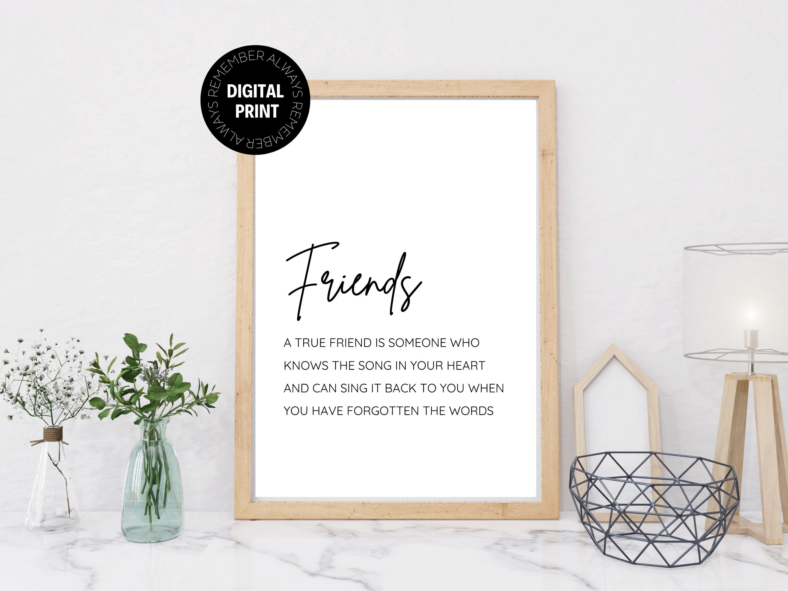 Friends Digital Download Print Printable Wall Art Quote Gift ...