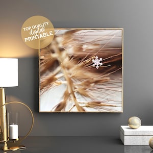 Snowflake Digital Print | Macro Photography Snowflake | Christmas Wall Art | Closeup Snowflake Stock Photo | Snowflake JPG 8x8