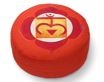 MULADHARA Chakra Meditation Cushion - Root Chakra - PROTECTION - Crimson