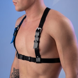 Classic leather men harness, men harness on top