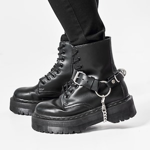 Leather Boot Strap, BootBelt &quot;Call me crime&quot;