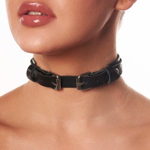 Trendy leather choker, leather necklace, choker from St. Vendetta
