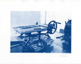 Cyanotype Print: WWII Letterpress, Musée de l’Armée, Paris