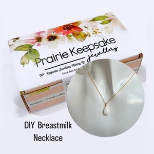 DIY Breastmilk/Cremation Ash Ring Kit for 14k Gold Plated Teardrop Necklace (14k White, Rose or Yellow Gold Plating).