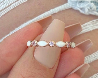 Marquise Birthstone Keepsake Ring: Breastmilk or Ashes, Keepsakes, 14k Rose Gold Plated.