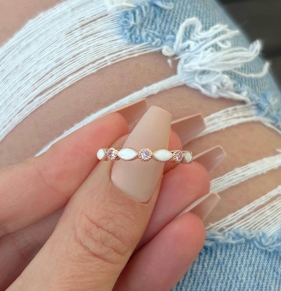 Marquise Birthstone Keepsake Ring: Breastmilk or Ashes, Keepsakes, 14k Rose Gold Plated.