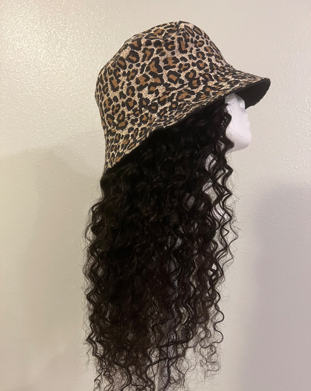 Deep Wave Hair Hat Wig Womens Hair Winter Hat Bucket Hat Hair Black
