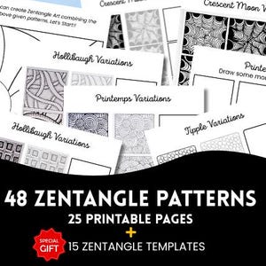 Zentangle Patterns for Beginners: Doodle Art Templates (Printable Worksheets Included)