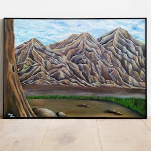 Abstract Mountain Landscape Art Print: Nature Wall Decor (Digital Download)