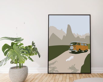 Digital Print, Mountain Travel, Green Landscape Wall Art, Printable Digital Wall Art, Digital Home Decor Prints