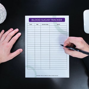 Blood Sugar Tracker l Blood Sugar Log l Blood Glucose Tracker l Blood Glucose Log l Diabetes Tracker l Diabetes Log Printable PDF