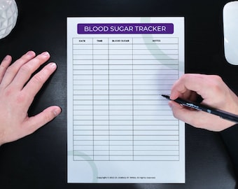 Blood Sugar Tracker l Blood Sugar Log l Blood Glucose Tracker l Blood Glucose Log l Diabetes Tracker l Diabetes Log Printable PDF