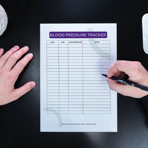 Blood Pressure Tracker l Blood Pressure Log l Blood Pressure Sheet l Printable Blood Pressure Log l Printable Blood Pressure Tracker