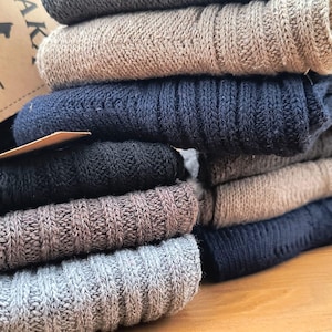 3 pares de calcetines unisex de lana de alpaca / Regalo de Navidad / Tallas 40-43