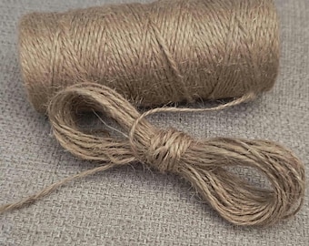 Hilo de yute natural, cuerda biodegradable ecológica de 1 mm, para envolver regalos y manualidades.