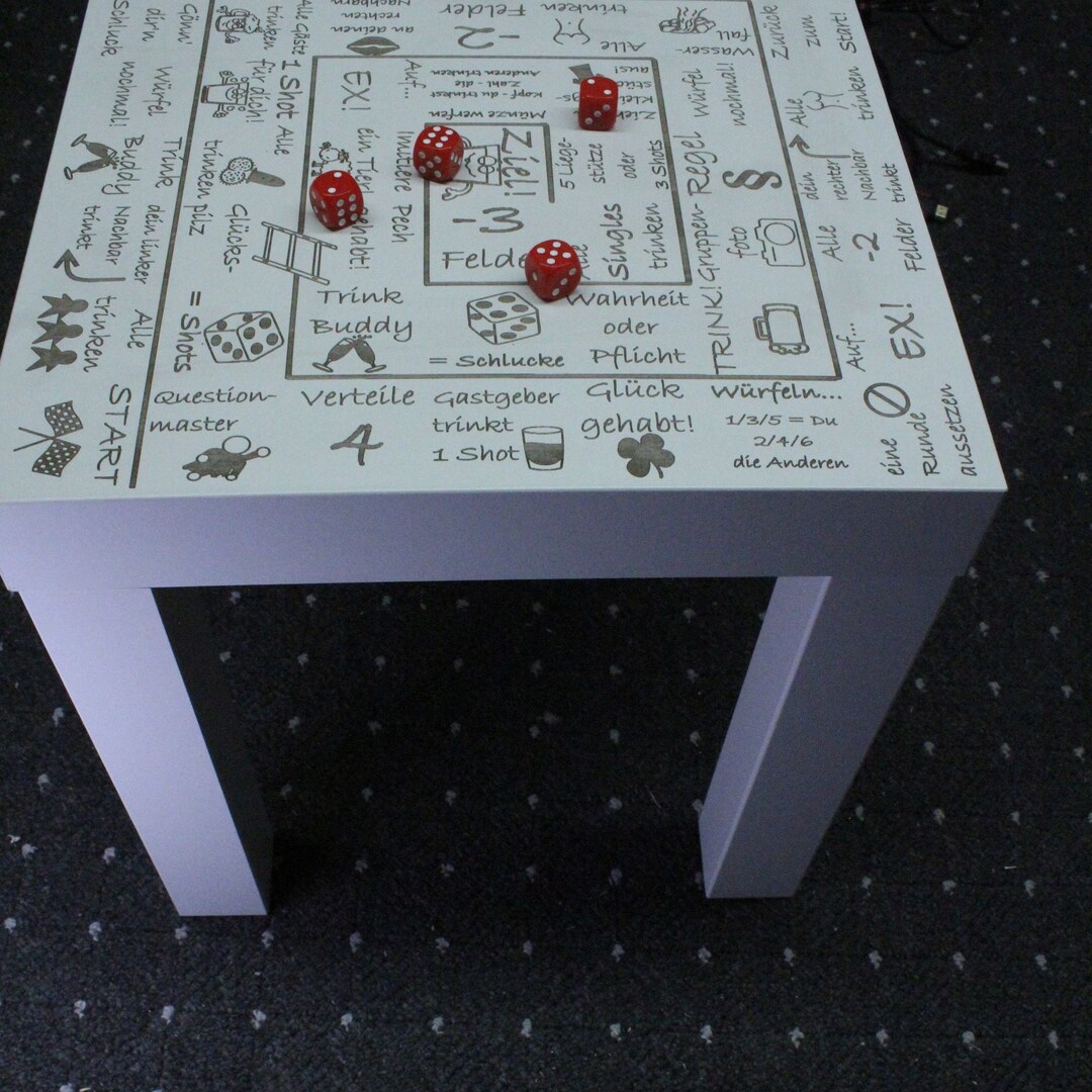 Drinking Game Table Engraved / Party Game Etsy