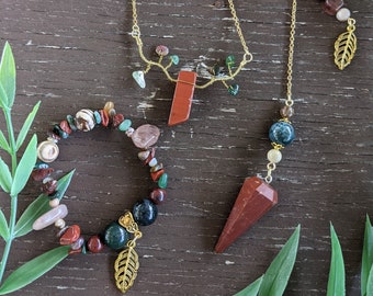 Mystery SET - One-of-a-Kind Handmade Crystal Jewelry Matching Set of Three - Always includes a Pendulum! (From NC)