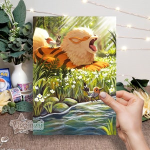 Impressão Arcanina | Arte de cartão colecionável alterada A5 feita à mão
