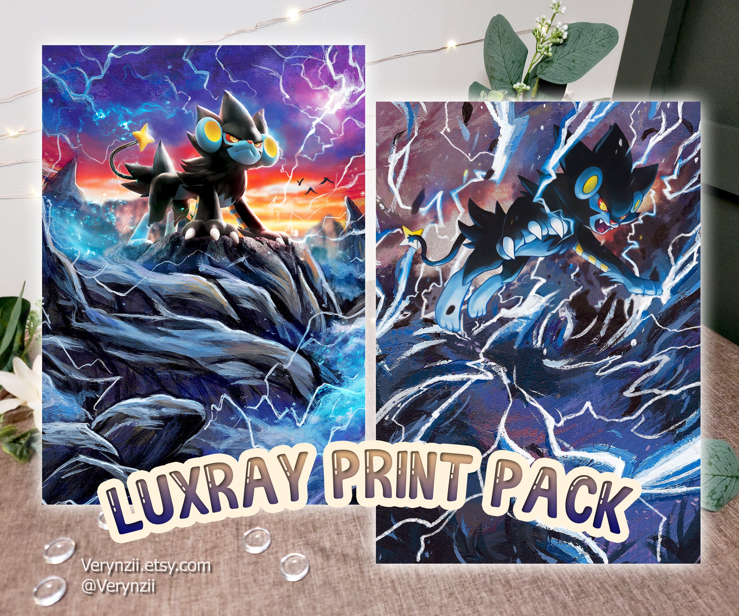 Luxray Glossy Print 2 Pack | Handmade A5 Altered Trading Card Art - Etsy