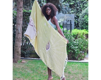 100% Cotton Turkish Beach Towel, Bath, Pool, Yoga, SPA, Gym Towel, Sofa Blanket, 35"x71" Double Sided Beach Size, Housewarming Gift,C1