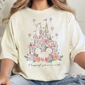Happiest Place on Earth Disney Tee, All 4 Disney Parks Shirt, Disney Vacation Shirt, Magic Kingdom, Epcot, Animal Kingdom ,Hollywood Studios