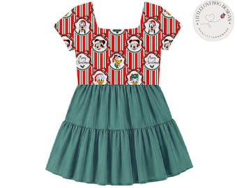 PREORDER Disney Christmas Dress, Short Sleeve, Holiday Disney Outfit, Christmas Park Outfit