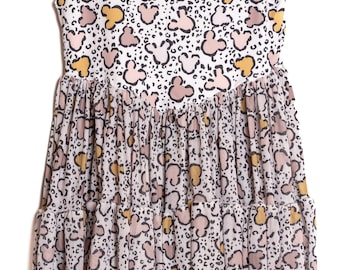 Ready to Ship Mickey Leopard Print Park Dress, Tulle Twirl Skirt, Mommy and Me Outfit