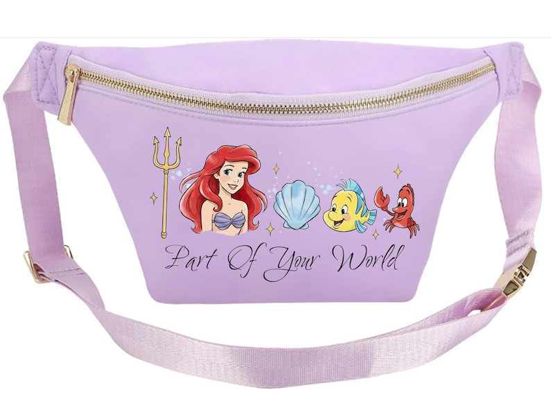 Park Day Belt Bag | The Little Mermaid |Disney Mom Crossbody | Fanny Pack Disneypark Large Lavender