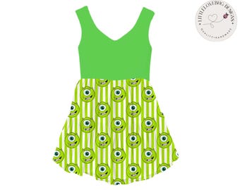 Preorder Monsters Inc Dress, Mike Wazowski Outfit, Girls Disney Dress, Park Outfit, Mommy and Me
