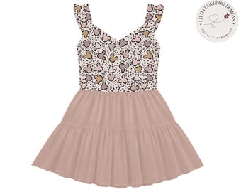 Preorder Mickey Cheetah Print Dress V Neck | Leopard Disney Outfit | Disney Park Outfit Women | Neutral Disney Dress | Trendy Disney Outfit