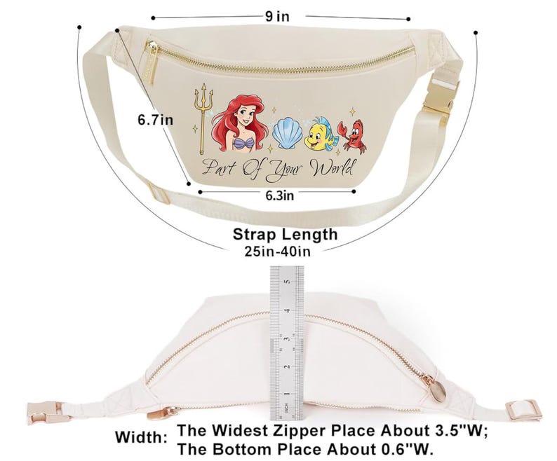 Park Day Belt Bag | The Little Mermaid |Disney Mom Crossbody | Fanny Pack Disneypark image 14