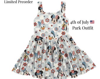 Disney 4th of July Patriotic Mickey Tulle Twirl Dress Pre-Order| Girls & Adults Mommy and Me