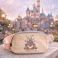 Disney Castle Mickey Mouse BeltBag | Floral pink Fanny Pack| Magic Kingdom Outfit