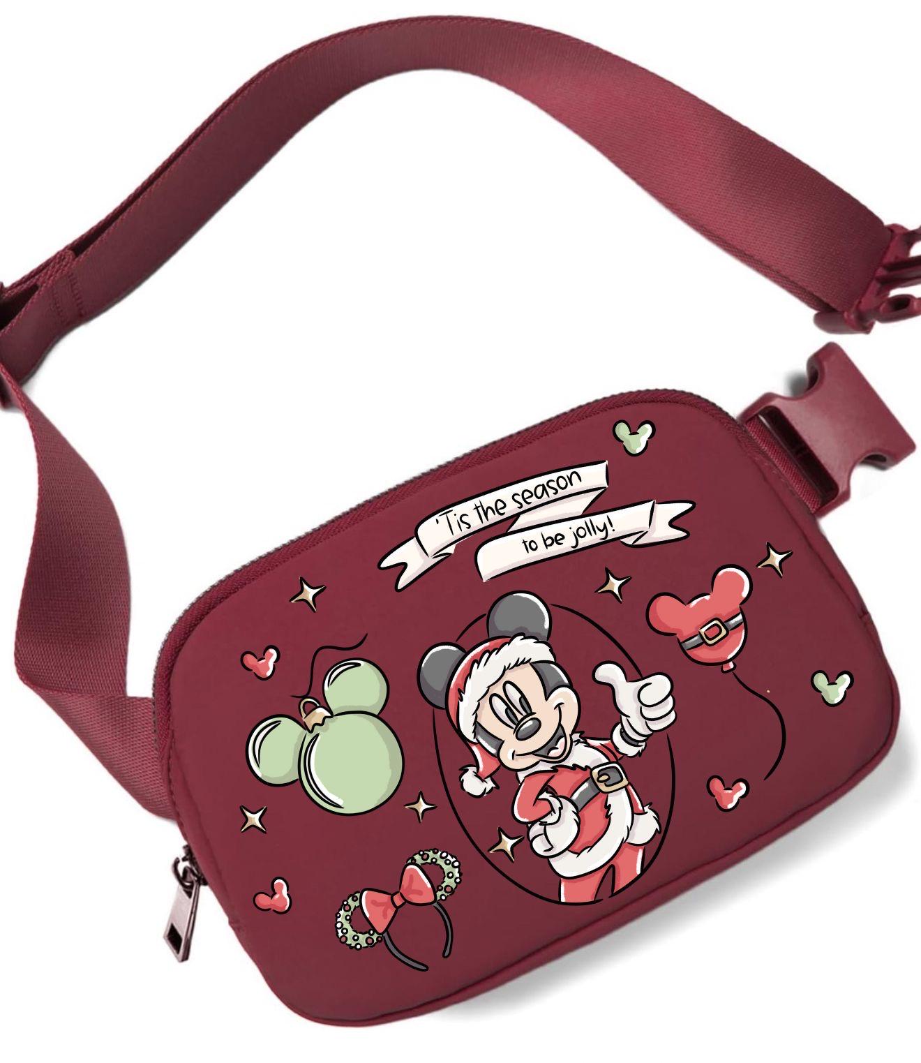 Christmas Mickey and Friends Fanny Pack Disney Crossbody Large  Disney Christmas Fanny Pack / Belt Bag main image 2