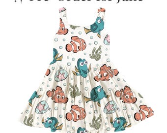Finding Nemo Mommy and Me Dress, Preorder Disney Matching Outfit, Dory Dress Women & Girls, Disney Family Outfit, Disney Park Vacation Dress