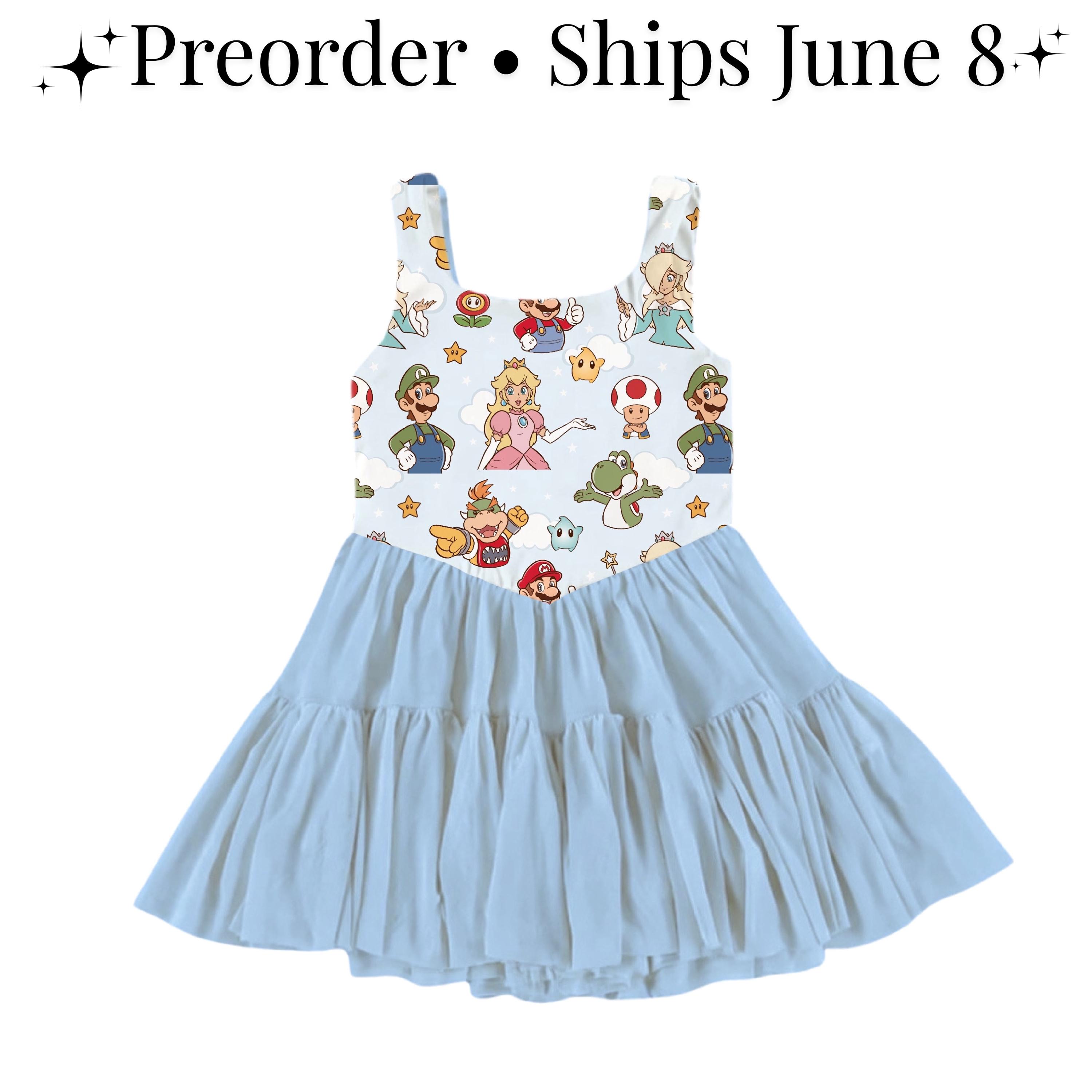blue and peach dress Girls: At This Time Blue Peach Combo Floral Dress – Shop the Mint main image 1