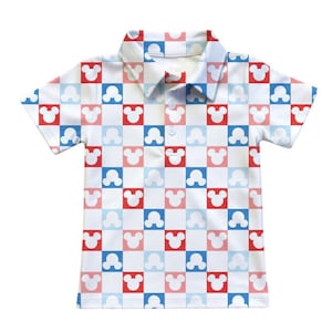 Ready to ship Patriotic Mickey Polo, 4th of July Theme Park Vacation Outfit, Family Matching Shirt, image 5