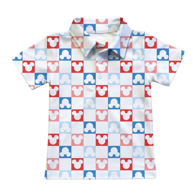 Ready to ship Patriotic Mickey Polo, 4th of July Theme Park Vacation Outfit, Family Matching Shirt, image 5